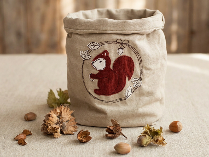 Waldtiere Herbst Set - doodle Stickdatei